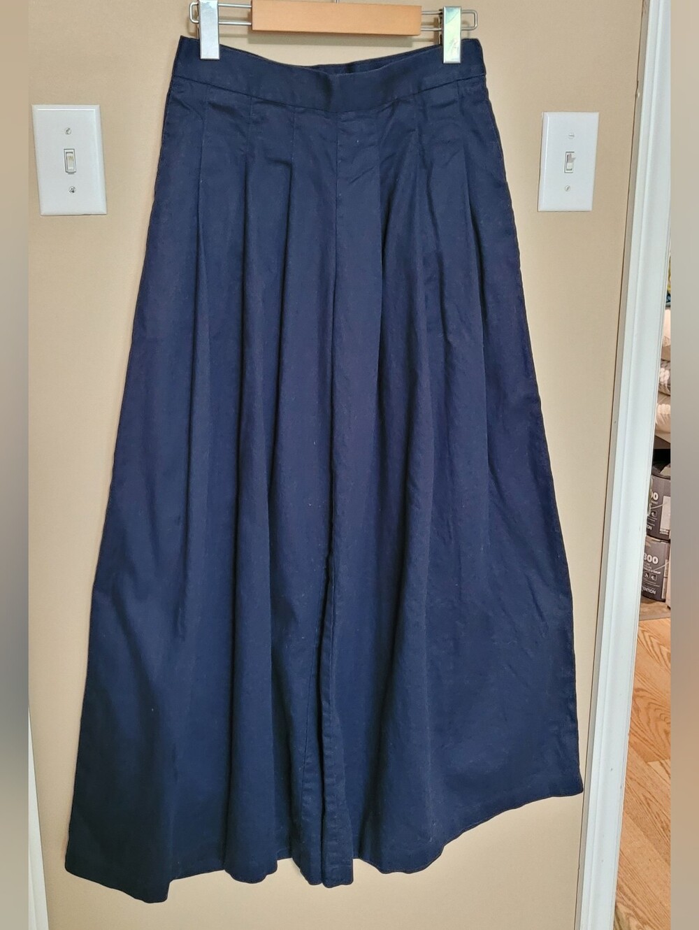 Banana Republic Navy, Super Wide-Leg Pleated Pants
